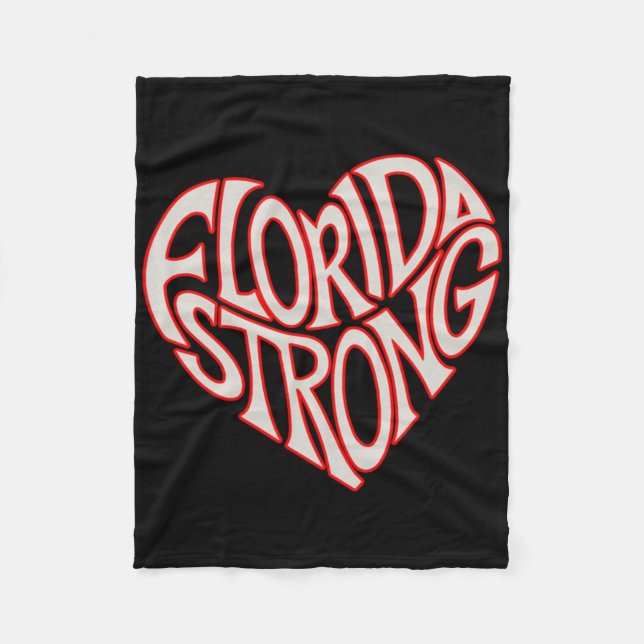 Couverture Polaire Florida Strong Heart State Pride Tygraphy T Shirt  (Devant)