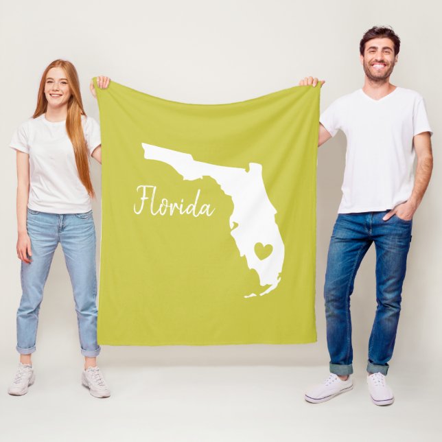 Couverture Polaire Floride carte d'état amour maison (En situation)