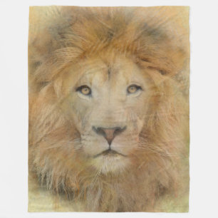 Couverture Polaire Flotte de portraits d'eau de la faune du lion d'A