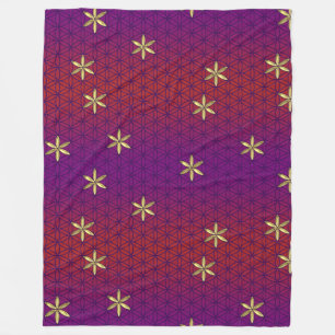 Couverture Polaire Flower Of Life - timbre sans couture motif - or ro