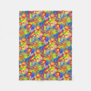Couverture Polaire Flower Power RAINBOW Motif + vos idées
