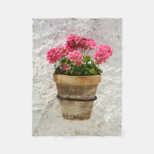 Couverture Polaire Flowers   Geranium en Flower en Pot