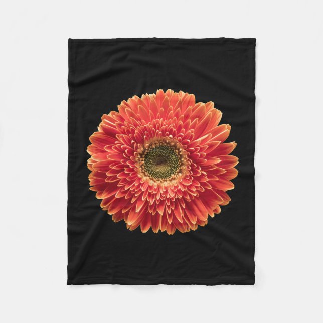 Couverture Polaire Flowers | Orange Gerbera Daisy (Devant)