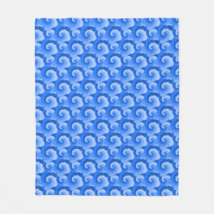 Couverture Polaire Fluffy Spirales Motif bleu Fleece Blanket