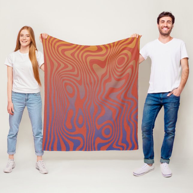 Couverture Polaire Flux de rêve l Motif abstrait tripant - N° 01 (En situation)