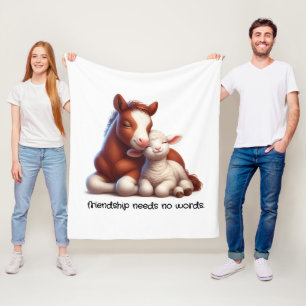 Couverture Polaire Foal & Lamb Best Friends Partagez un moment de con