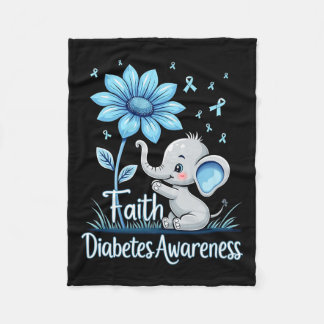 Couverture Polaire Foi drôle Elephant Sunflower Ribbon Diabetes Awa