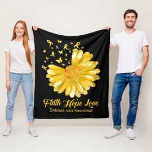 Couverture Polaire Foi Espoir Amour Sensibilisation à l'endométriose