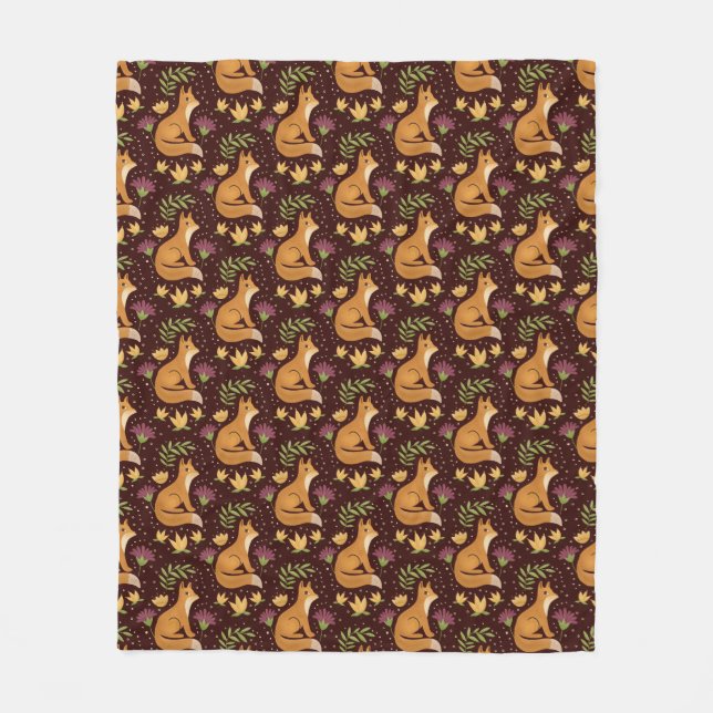 Couverture Polaire Folk Foxes Spiral (Devant)