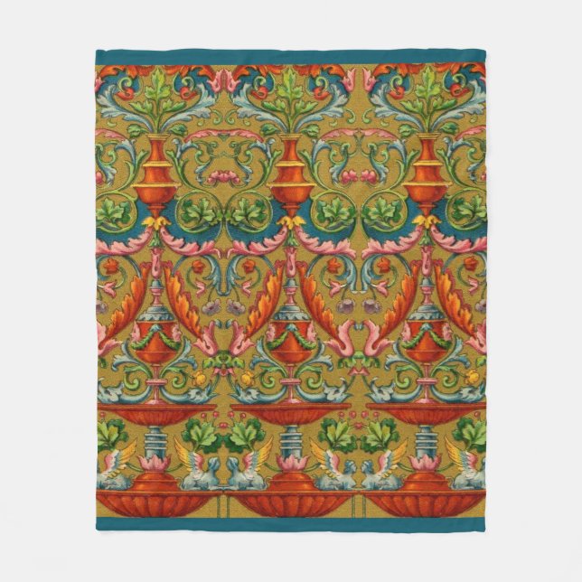 Couverture Polaire fontaine sphynx ailes du XVIe siècle frondes de fl (Devant)
