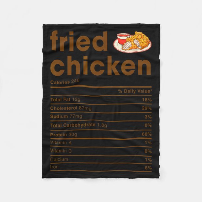 Couverture Polaire Food Nutrition Facts Shirts Co. Fried Chicken Nutr (Devant)