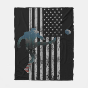 Couverture Polaire Football American Flag USA Team Cadeau Kicker