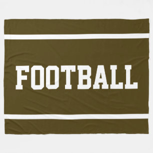 Couverture Polaire FOOTBALL Athlétique Brun Sportif Blanc Rayures