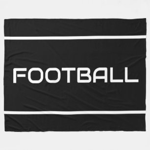 Couverture Polaire FOOTBALL Bandes de texte blanches élégantes sur fo