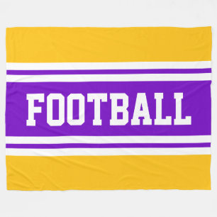 Couverture Polaire FOOTBALL clair violet jaune blanc rayures de cours