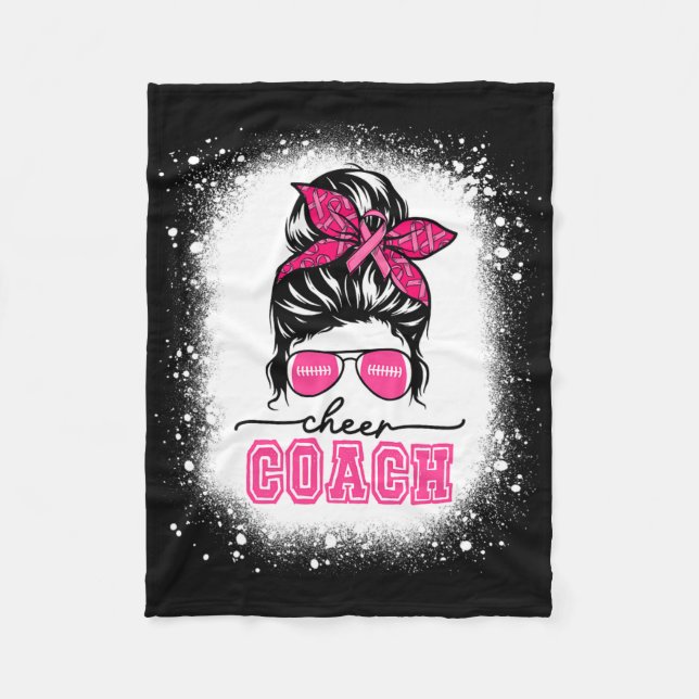 Couverture Polaire Football Messy Bun Maman Cheval Entraîneur Cancer  (Devant)