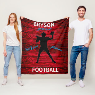 Couverture Polaire Football Premiers Downs Touchdowns Bois Rouge