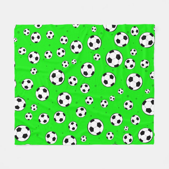 Couverture Polaire Football / Soccer Ball Seamless Pattern  (Devant (Horizontal))