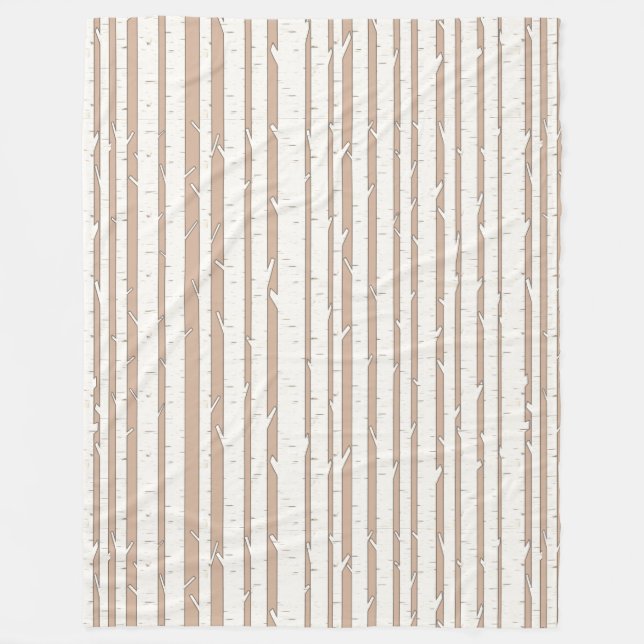 Couverture Polaire Forêt de bouleaux blancs sur mesure (Devant)