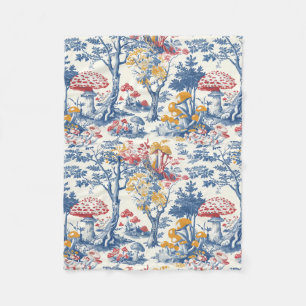 Couverture Polaire Forêt de champignons à Toile De Jouy