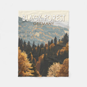 Couverture Polaire Forêt Noire Allemagne Voyage Art Vintage