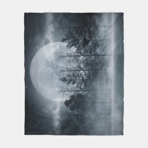 Couverture Polaire Forêt sombre : Scène lune