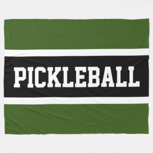 Couverture Polaire Forêt sportive Vert noir blanc PICKLEBALL Stripes