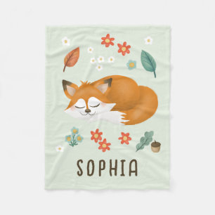 Couverture Polaire Forêt Whimsical mignonne Fox Enfants Automne