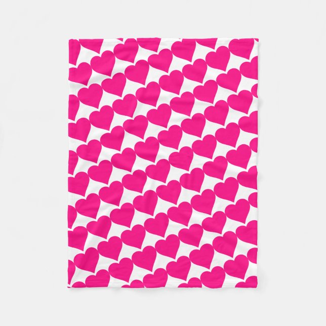 Couverture Polaire Forme de coeur d'amour rose (Devant)