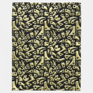Couverture Polaire Formes Abstraites 180318 - Or brillant