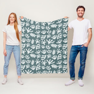 Couverture Polaire Formes botaniques Matisse Cutout Motif Fleece Bla