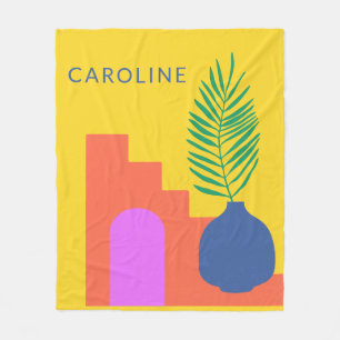 Couverture Polaire Formes botaniques Whimsical Nom personnalisé