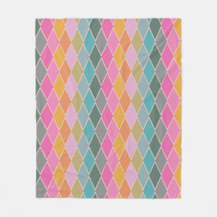 Couverture Polaire Formes de diamant moderne coloré Motif géométrique