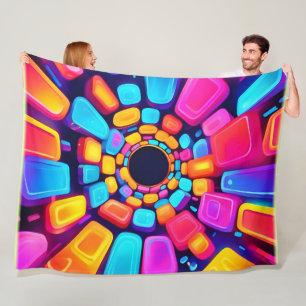Couverture Polaire Formes de néon Art tunnel Abstrait