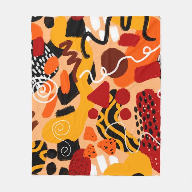 Couverture Polaire Formes géométriques de dessin à la main Abstraites (Devant)