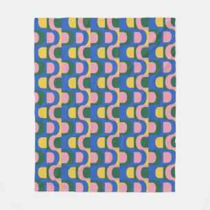 Couverture Polaire Formes géométriques modernes et colorées en bleu