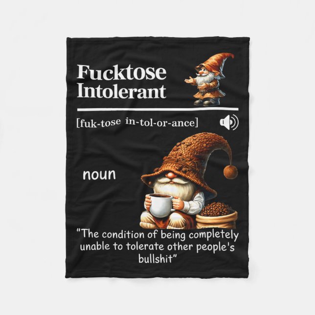 Couverture Polaire Fortose Intolerant Definition Funny Gnome Coffee  (Devant)