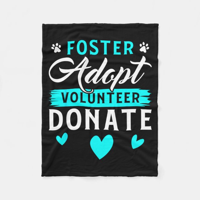 Couverture Polaire Foster Adopt Volunteer Donate Funny Animal Rescue  (Devant)