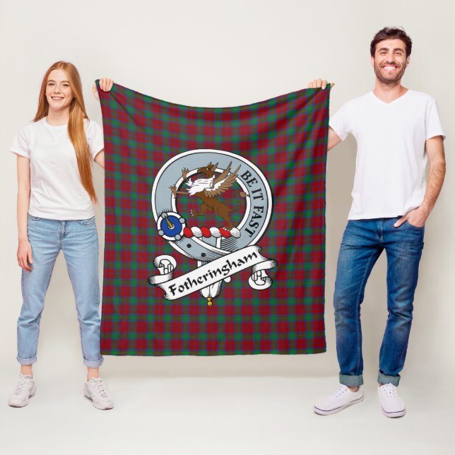Couverture Polaire Fotheringham Clan Badge Tartan Plaid (En situation)