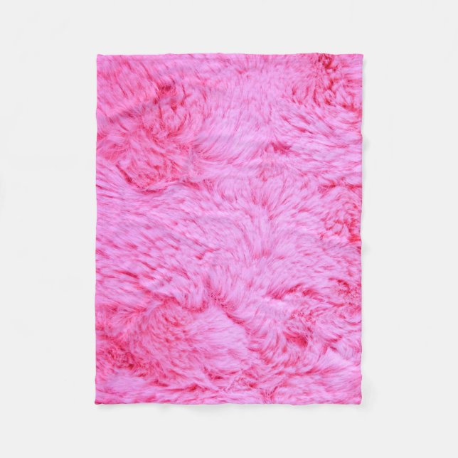 Couverture Polaire Fourrure rose de Faux (Devant)