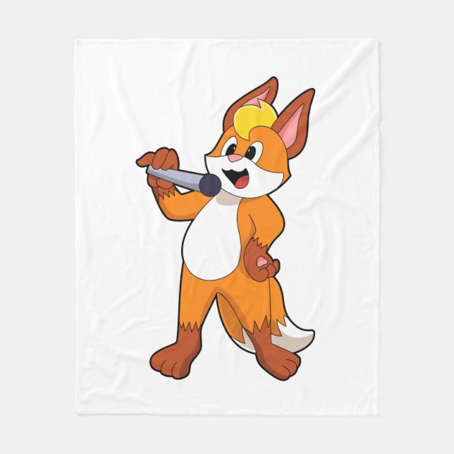 Couverture Polaire Fox as Singer with Microphone (Devant)