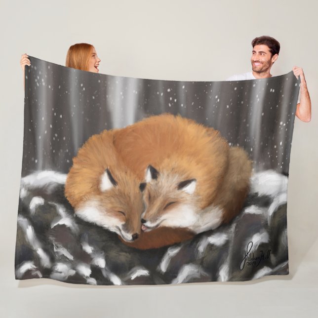 Couverture Polaire Fox Love sur Stone Haven (En situation)