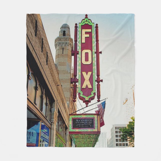 Couverture Polaire Fox Theater, Atlanta, Noël, (Devant)