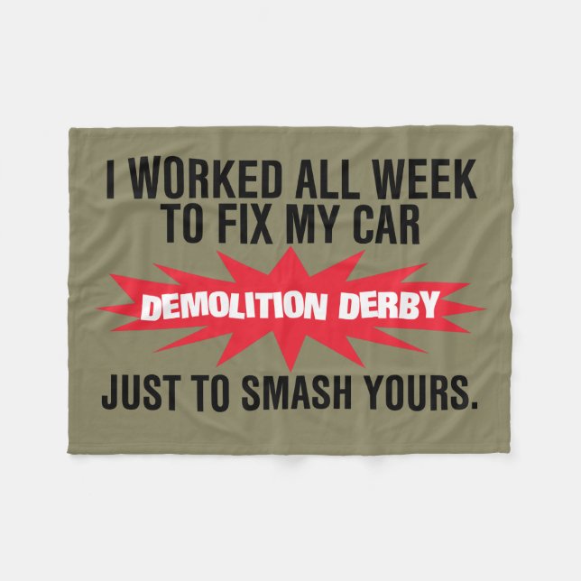 Couverture Polaire Fracas de Derby de démolition votre voiture (Devant (Horizontal))