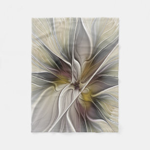 Couverture Polaire Fractale florale, Fleur Imaginaire aux couleurs de