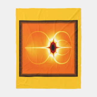 Couverture Polaire Fractale jaune avec fond orange