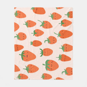 Couverture Polaire Fraises mignonnes : Motif de dessin Vintage