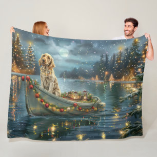 Couverture Polaire Français Setter Christmas Festive Voyage