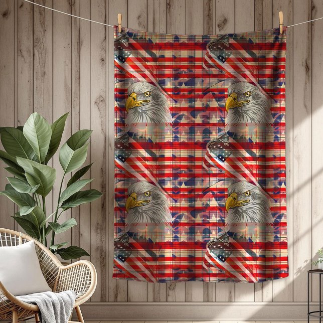 Couverture Polaire Freedom Blanket Eagle and Flag for Independence (Freedom Blanket Eagle and Flag for Independence)