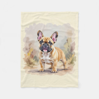 Couverture Polaire French Bulldog Tan Fawn-Colored Cute Frenchie Dog